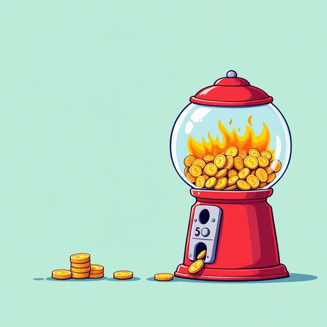 tokens burn inside the machine